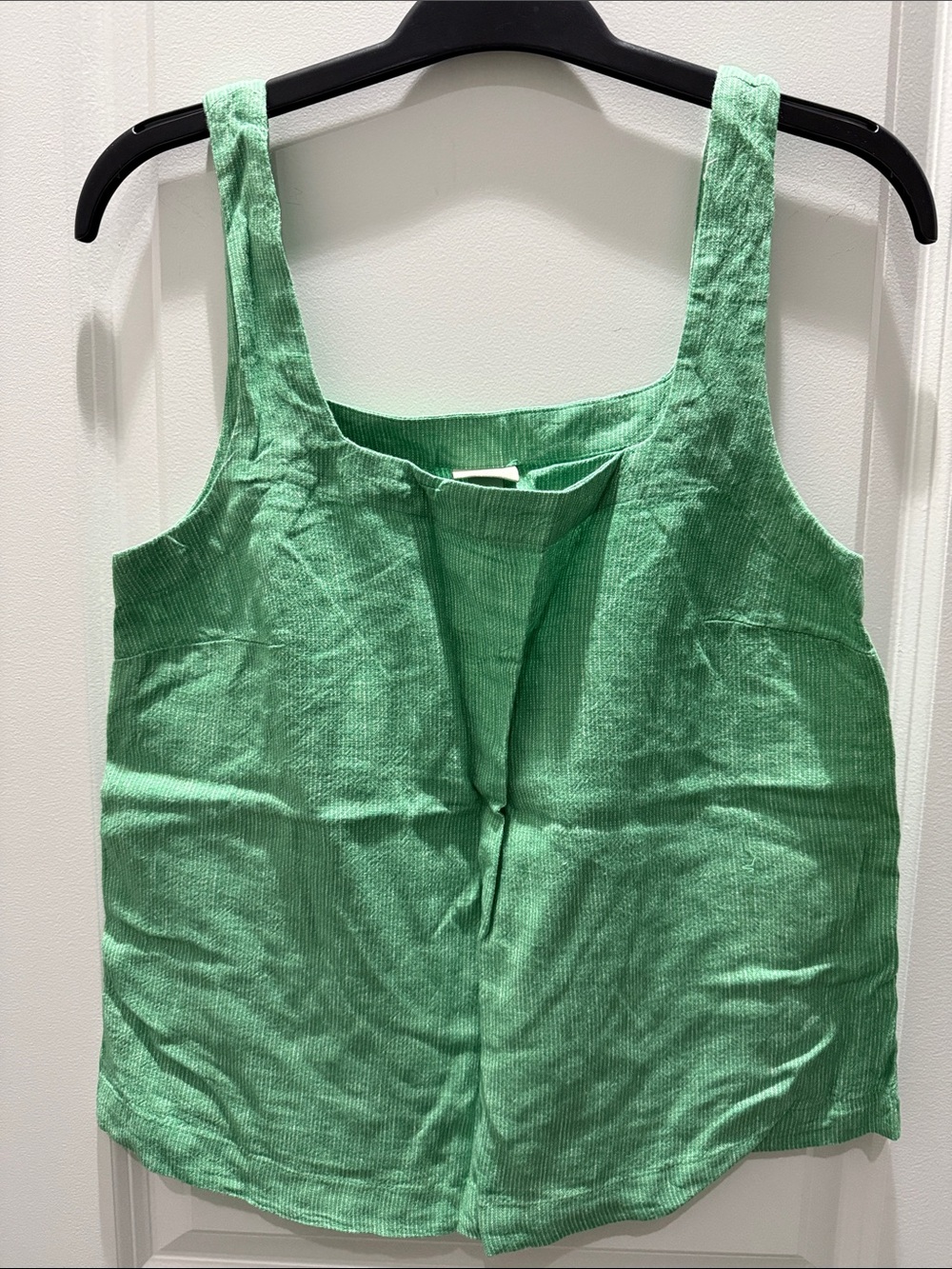a new day Green Linen Blend Square-Neck striped Tank Top